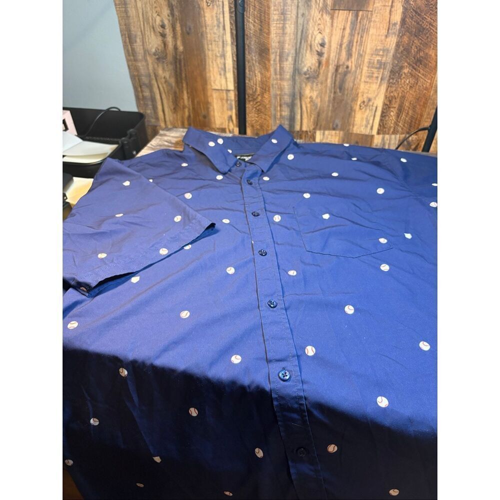 7 Strong Brand size 3x navy baseball button down